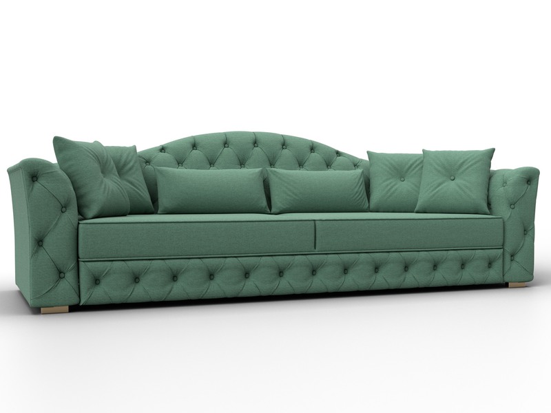 Диван прямой Артис, Рогожка, Амур 11 зеленый