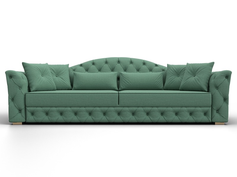 Диван прямой Артис, Рогожка, Амур 11 зеленый