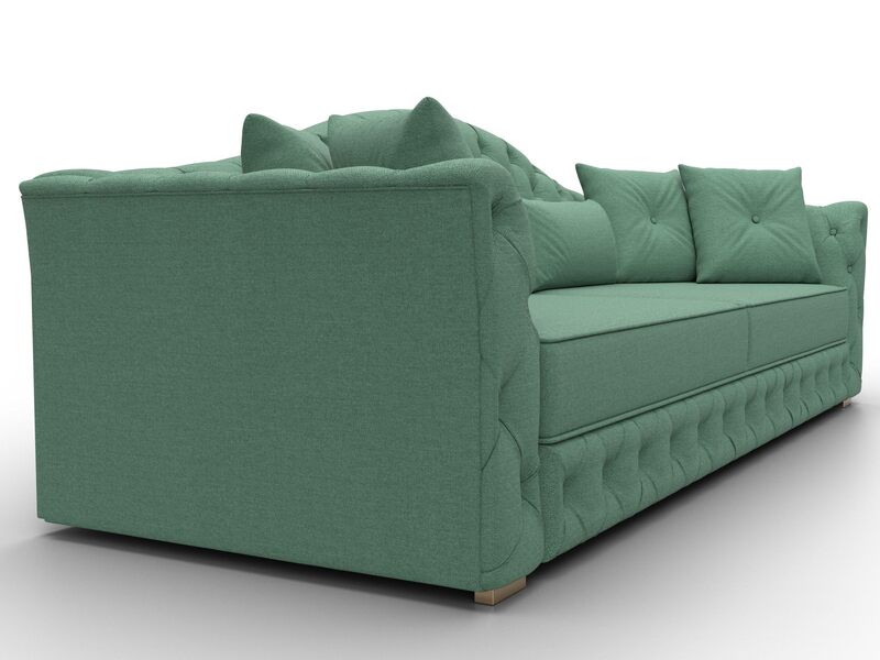 Диван прямой Артис, Рогожка, Амур 11 зеленый