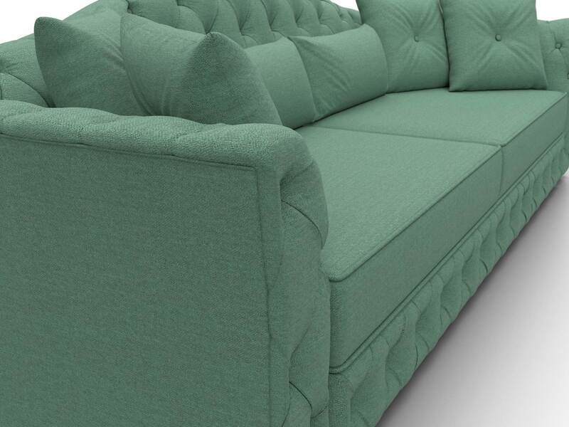 Диван прямой Артис, Рогожка, Амур 11 зеленый