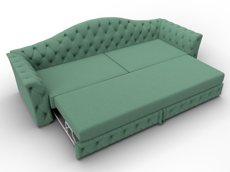 Диван прямой Артис, Рогожка, Амур 11 зеленый