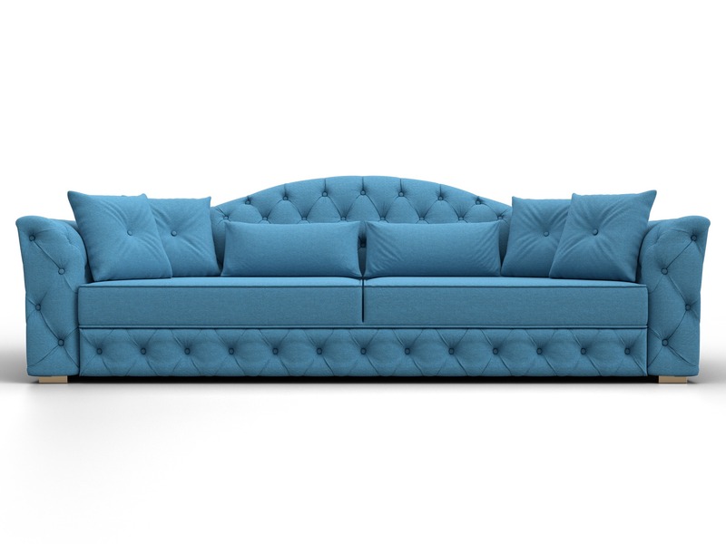 Диван прямой Артис, Рогожка, Амур 10 голубой