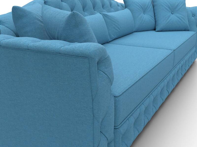 Диван прямой Артис, Рогожка, Амур 10 голубой