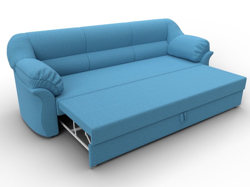 Диван прямой Карнелла, Рогожка, Амур 10 голубой