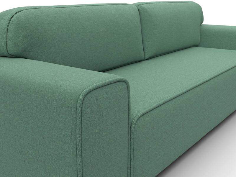 Диван прямой Лига-029, Рогожка, Амур 11 зеленый