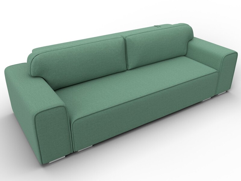 Диван прямой Лига-029, Рогожка, Амур 11 зеленый