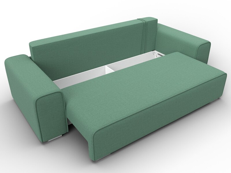 Диван прямой Лига-029, Рогожка, Амур 11 зеленый