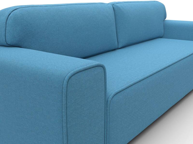 Диван прямой Лига-029, Рогожка, Амур 10 голубой