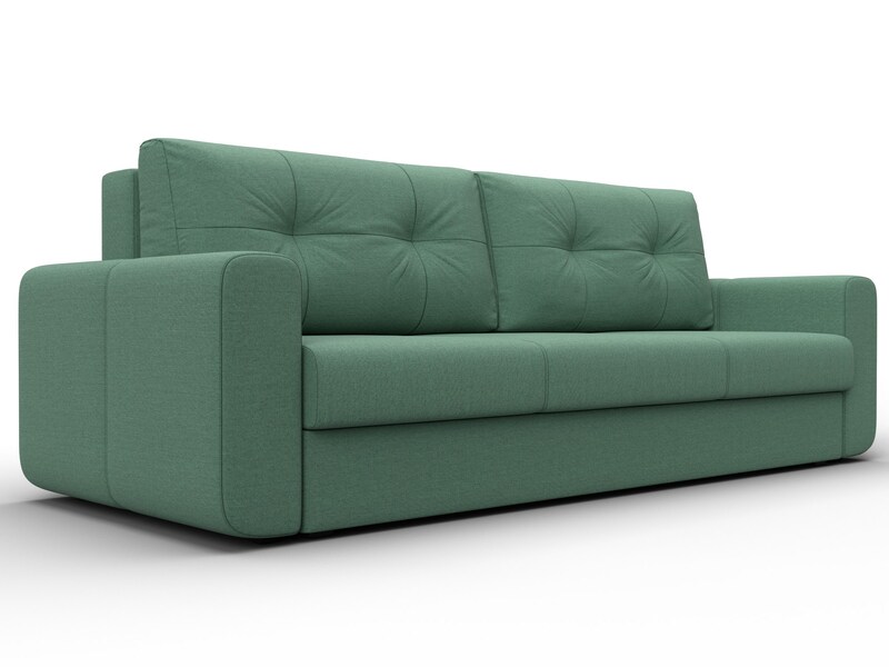 Диван прямой Лига-031, Рогожка, Амур 11 зеленый