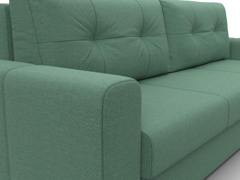 Диван прямой Лига-031, Рогожка, Амур 11 зеленый