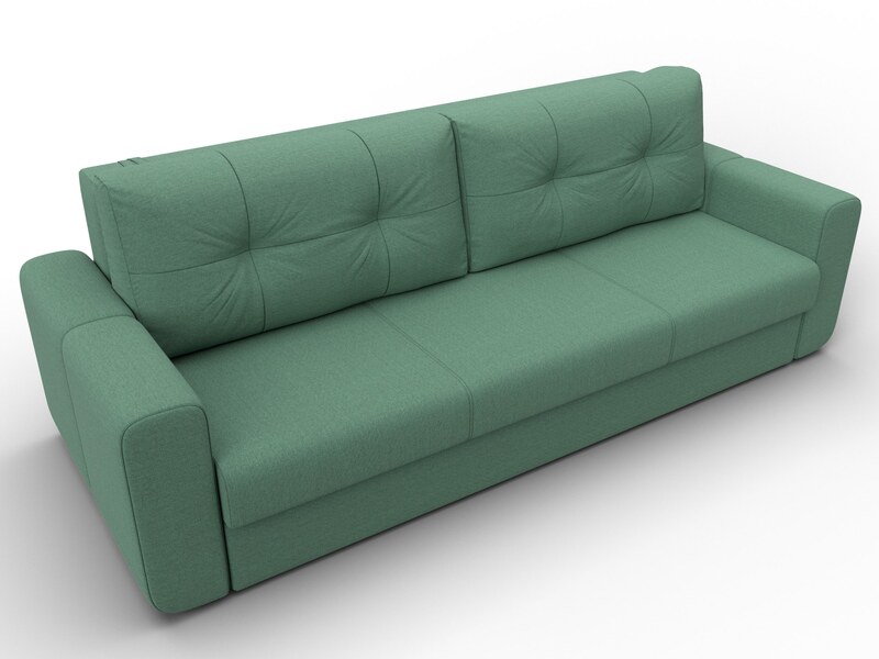 Диван прямой Лига-031, Рогожка, Амур 11 зеленый