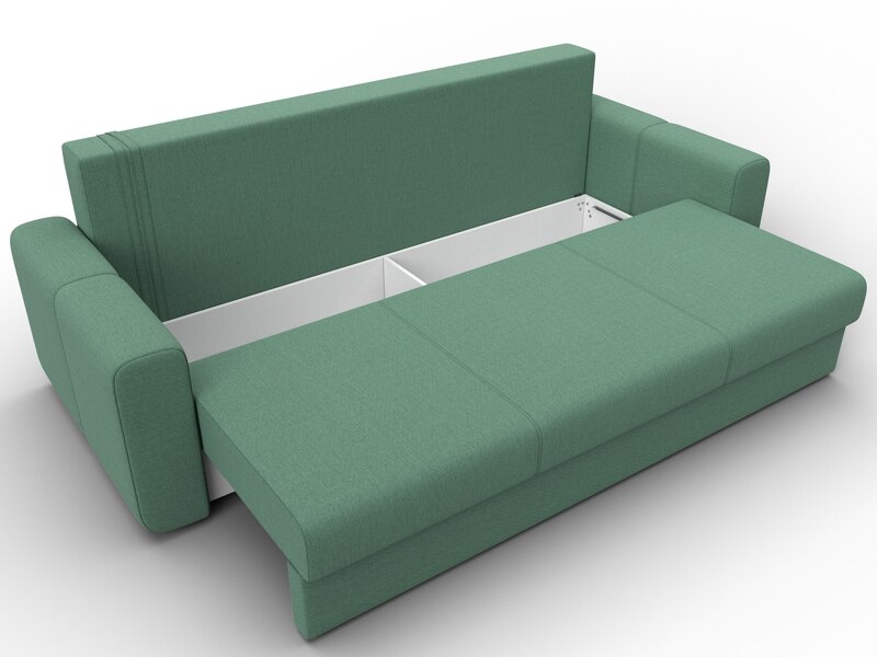 Диван прямой Лига-031, Рогожка, Амур 11 зеленый