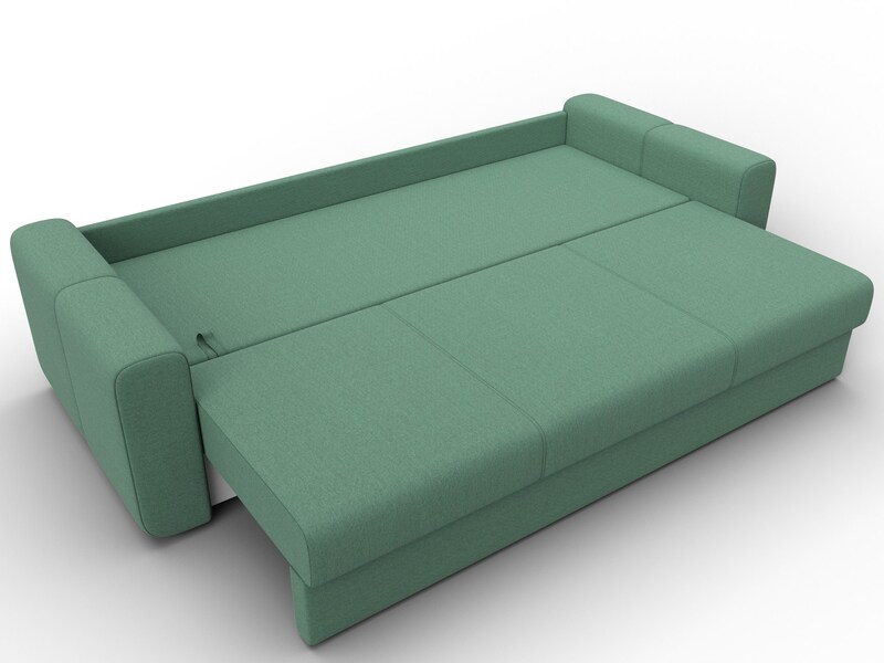 Диван прямой Лига-031, Рогожка, Амур 11 зеленый