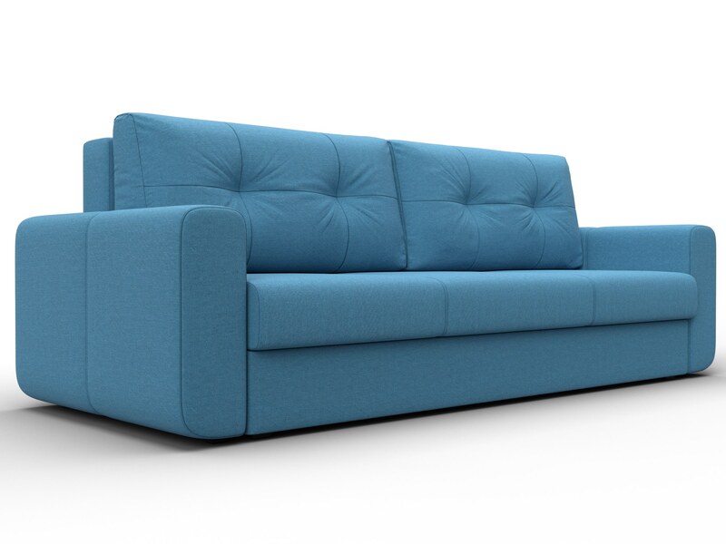 Диван прямой Лига-031, Рогожка, Амур 10 голубой