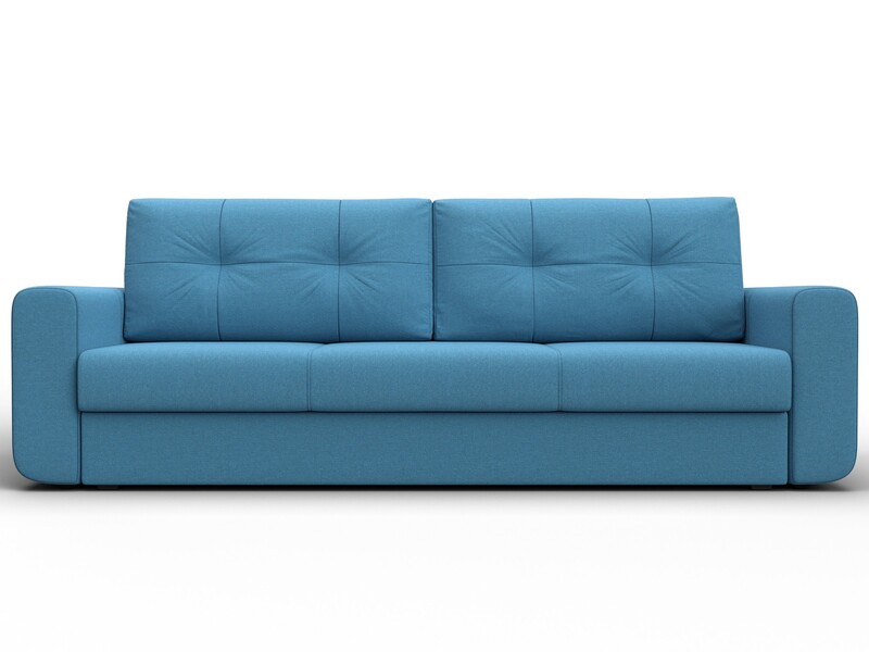 Диван прямой Лига-031, Рогожка, Амур 10 голубой