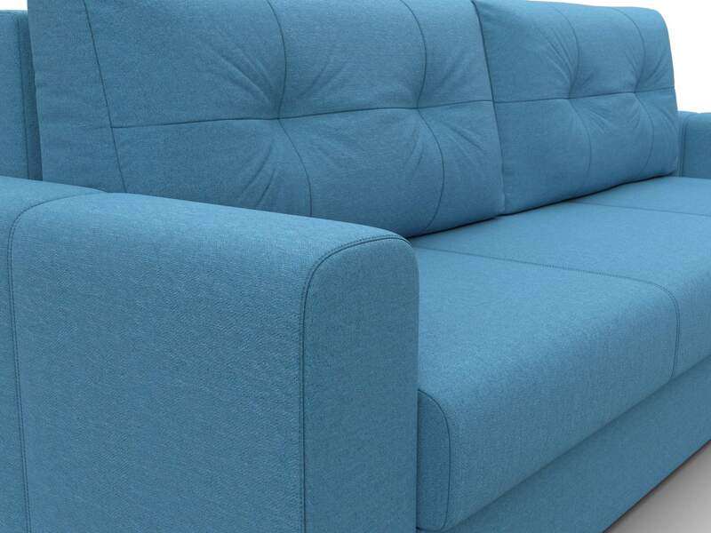 Диван прямой Лига-031, Рогожка, Амур 10 голубой