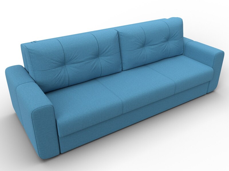 Диван прямой Лига-031, Рогожка, Амур 10 голубой