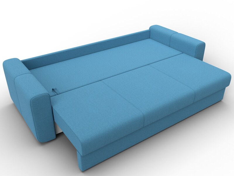 Диван прямой Лига-031, Рогожка, Амур 10 голубой