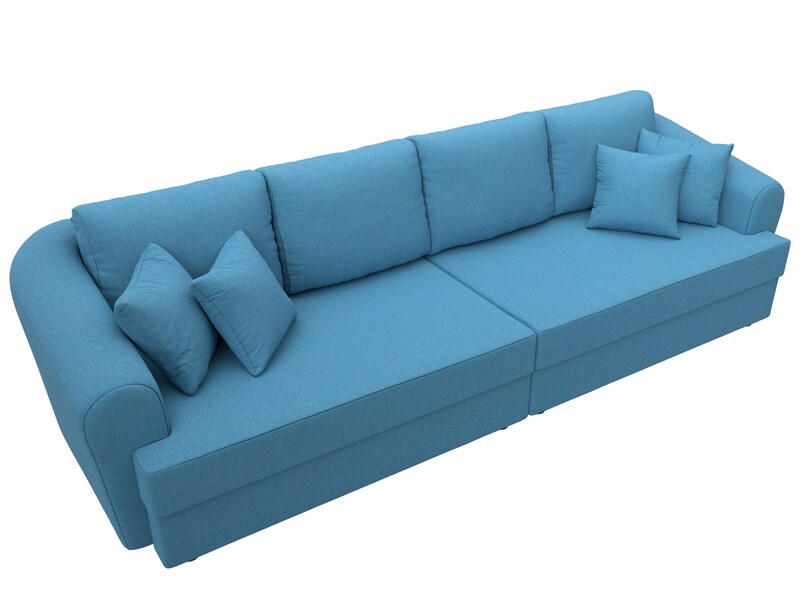 Диван прямой Милтон, Рогожка, Амур 10 голубой