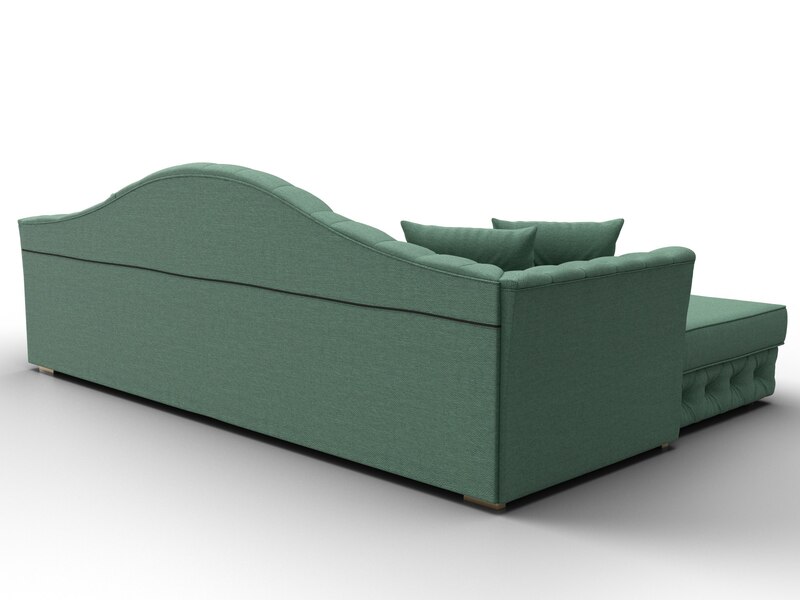 Диван угловой Артис левый угол, Рогожка, Амур 11 зеленый