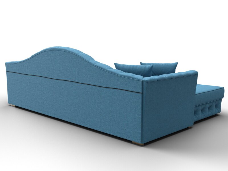 Диван угловой Артис левый угол, Рогожка, Амур 10 голубой