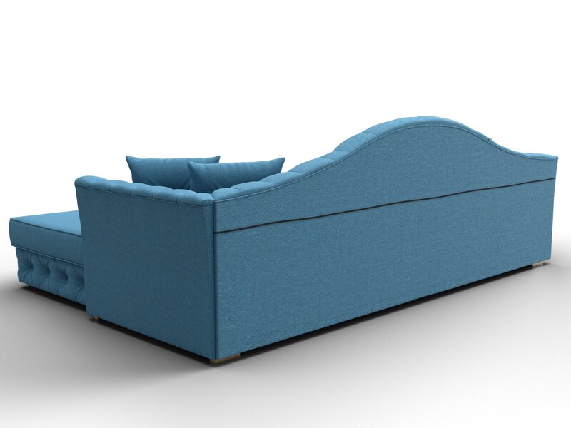 Диван угловой Артис правый угол, Рогожка, Амур 10 голубой