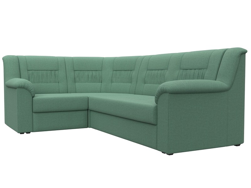 Диван угловой Карелия левый угол, Рогожка, Амур 11 зеленый