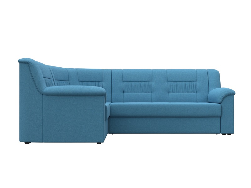 Диван угловой Карелия левый угол, Рогожка, Амур 10 голубой