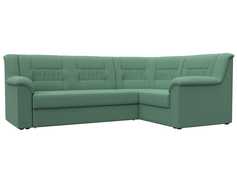 Диван угловой Карелия правый угол, Рогожка, Амур 11 зеленый