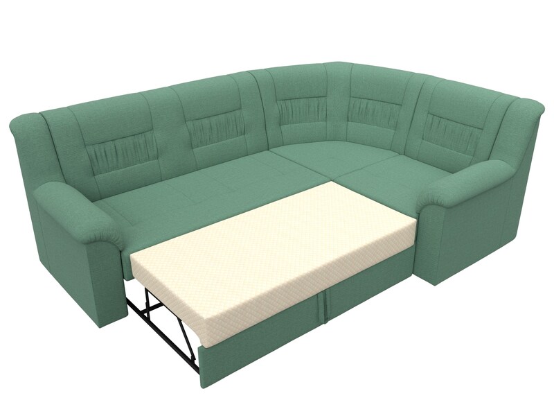 Диван угловой Карелия правый угол, Рогожка, Амур 11 зеленый