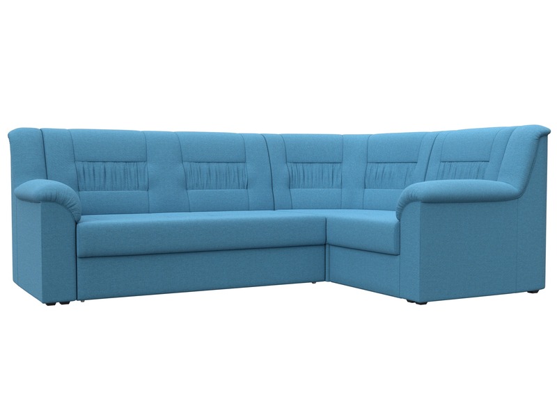 Диван угловой Карелия правый угол, Рогожка, Амур 10 голубой