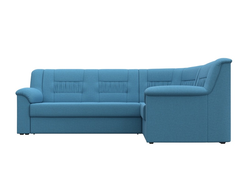 Диван угловой Карелия правый угол, Рогожка, Амур 10 голубой