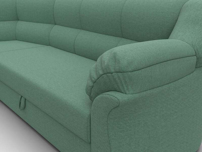 Диван угловой Карнелла левый угол, Рогожка, Амур 11 зеленый