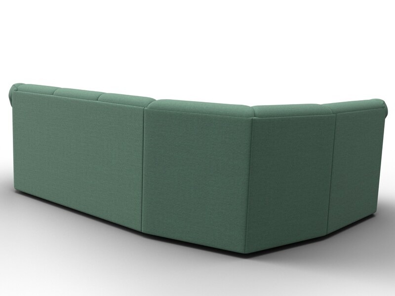 Диван угловой Карнелла левый угол, Рогожка, Амур 11 зеленый