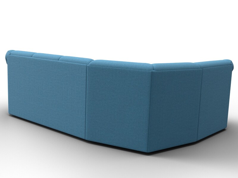 Диван угловой Карнелла левый угол, Рогожка, Амур 10 голубой