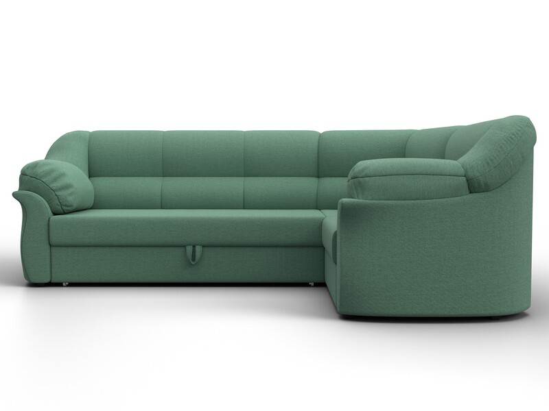 Диван угловой Карнелла правый угол, Рогожка, Амур 11 зеленый