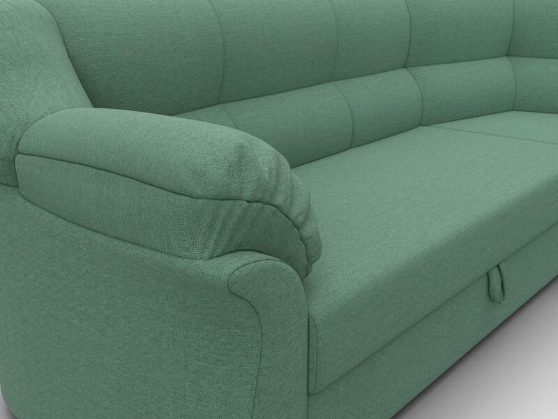 Диван угловой Карнелла правый угол, Рогожка, Амур 11 зеленый