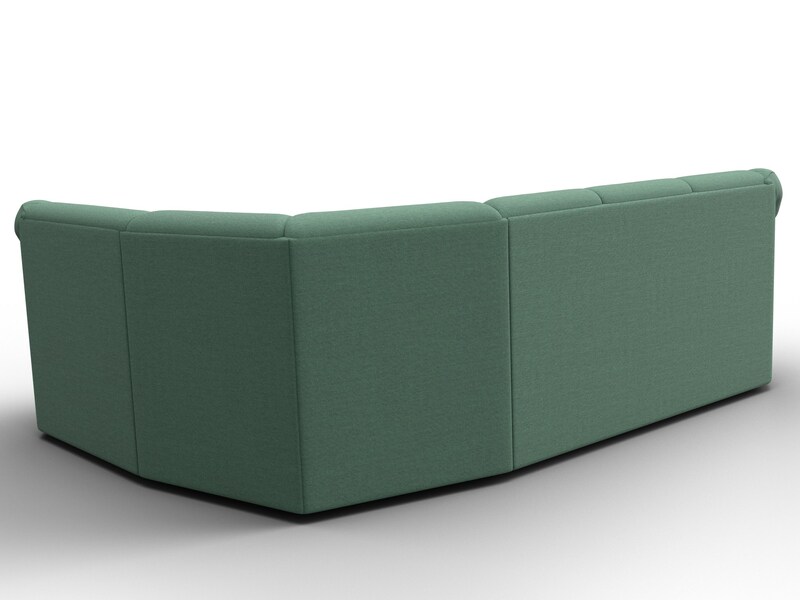 Диван угловой Карнелла правый угол, Рогожка, Амур 11 зеленый