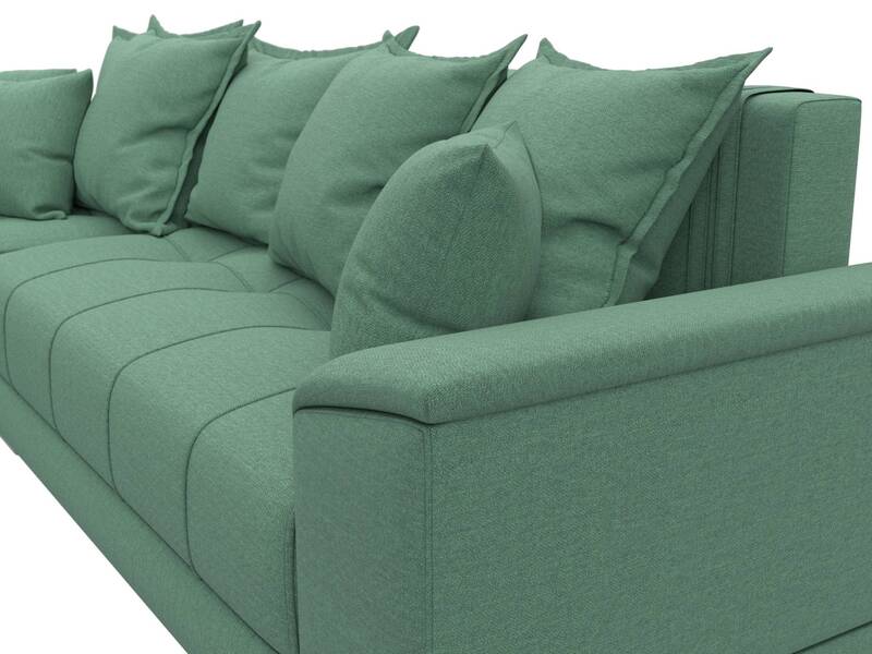 Диван угловой НордСтар левый угол, Рогожка, Амур 11 зеленый