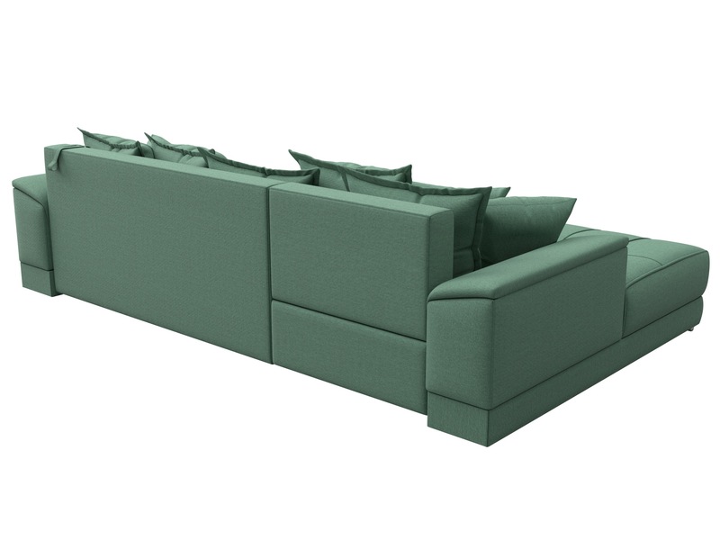 Диван угловой НордСтар левый угол, Рогожка, Амур 11 зеленый
