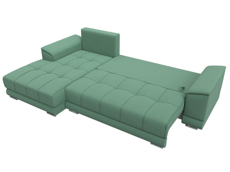 Диван угловой НордСтар левый угол, Рогожка, Амур 11 зеленый