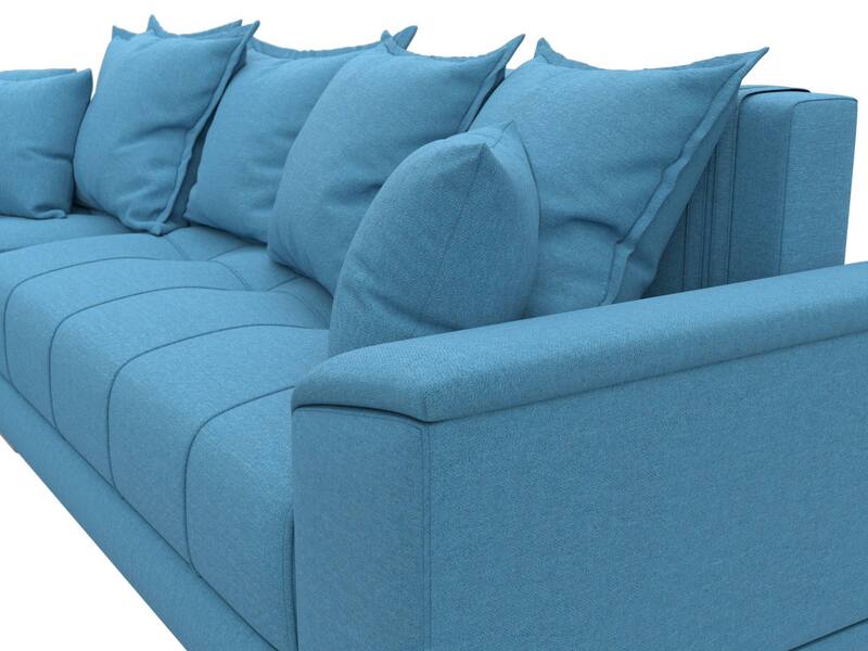 Диван угловой НордСтар левый угол, Рогожка, Амур 10 голубой