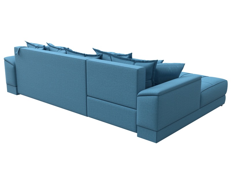 Диван угловой НордСтар левый угол, Рогожка, Амур 10 голубой