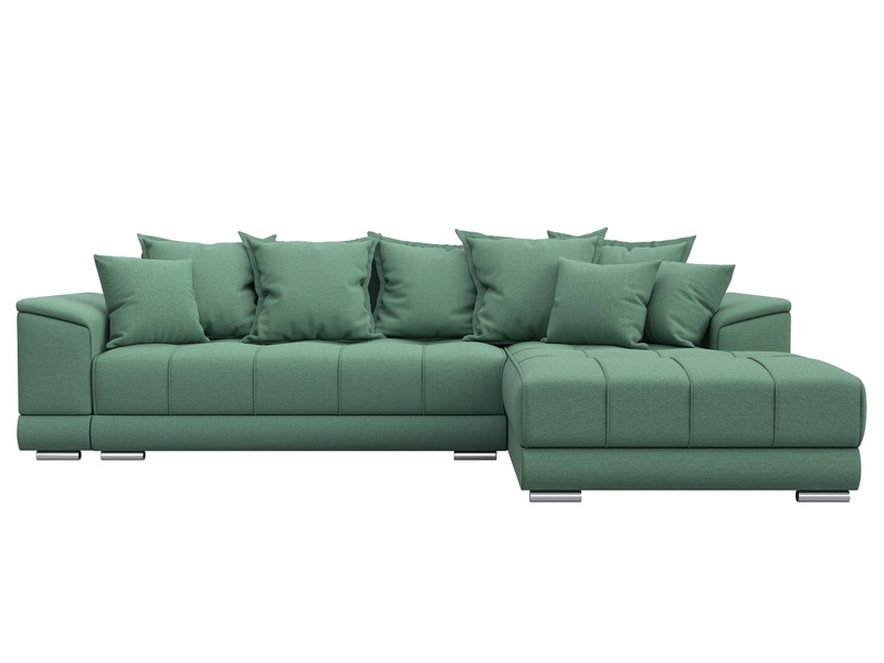 Диван угловой НордСтар правый угол, Рогожка, Амур 11 зеленый