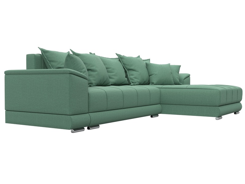 Диван угловой НордСтар правый угол, Рогожка, Амур 11 зеленый