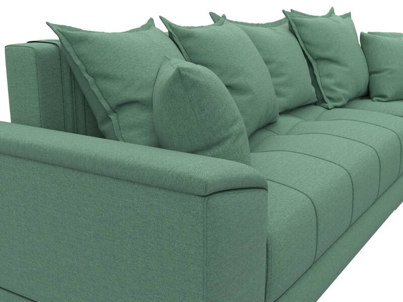 Диван угловой НордСтар правый угол, Рогожка, Амур 11 зеленый