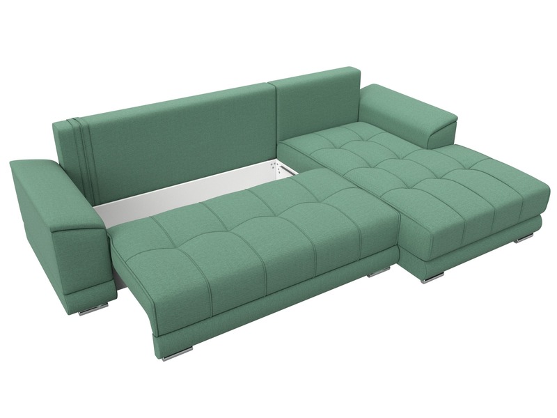 Диван угловой НордСтар правый угол, Рогожка, Амур 11 зеленый