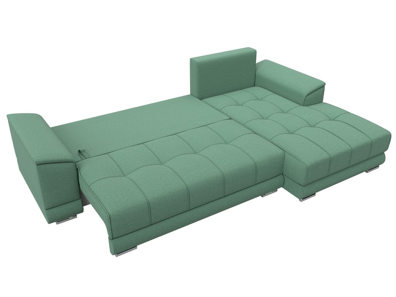 Диван угловой НордСтар правый угол, Рогожка, Амур 11 зеленый