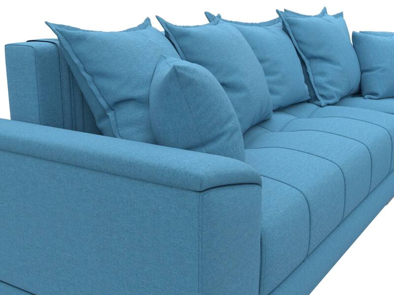 Диван угловой НордСтар правый угол, Рогожка, Амур 10 голубой