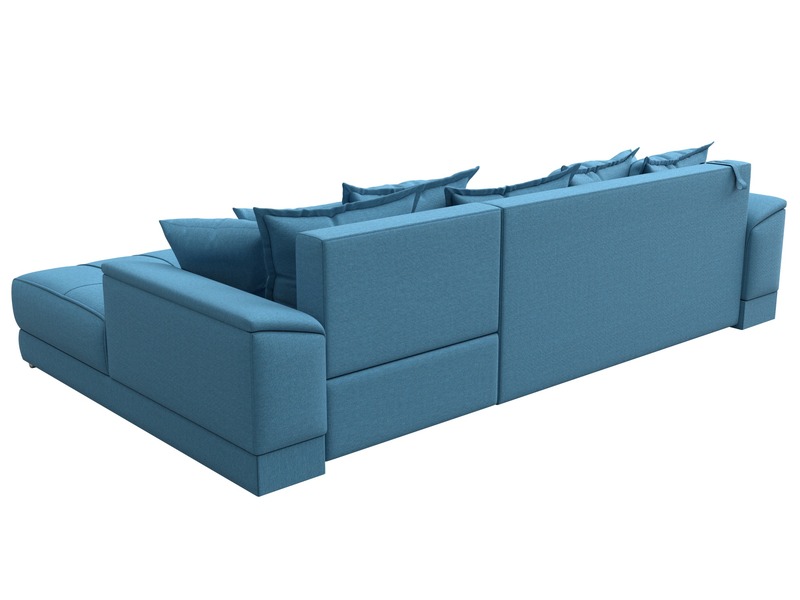 Диван угловой НордСтар правый угол, Рогожка, Амур 10 голубой